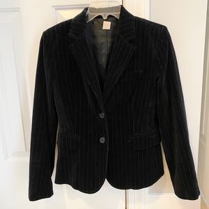 J Crew Factory Velvet Pinstriped Blazer